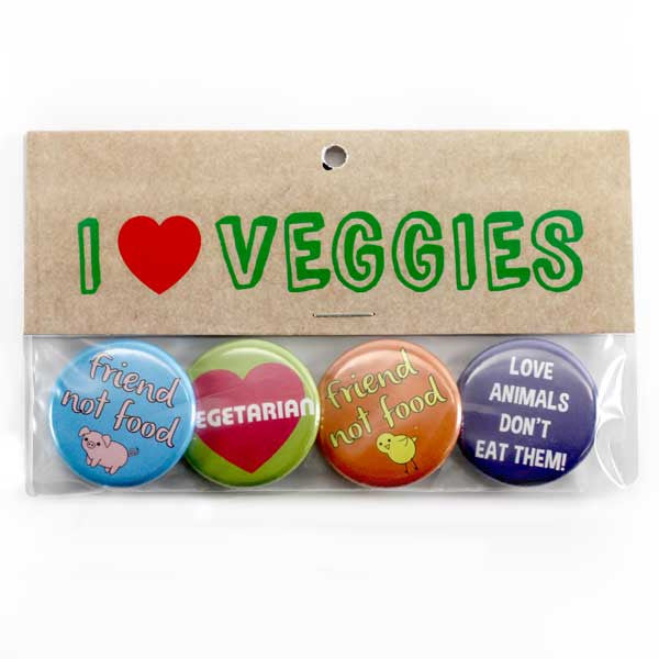 People Power Press Vegetarian and Vegan Button Collection Pack
