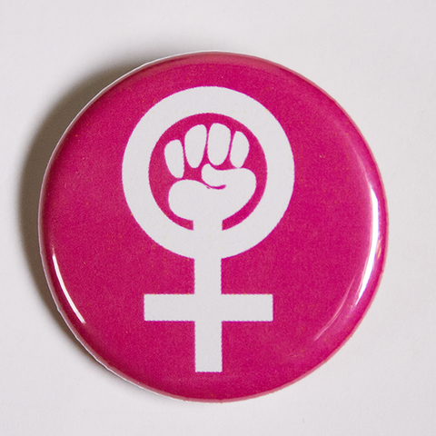 Feminist Venus Symbol Pink Button Badge