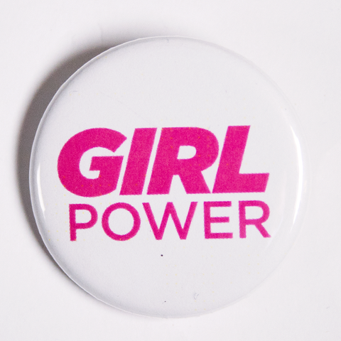 Pink and White Girl Power Pins
