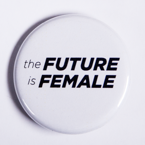 Small Black and White Women's Rights Pinback Button The Future is Female