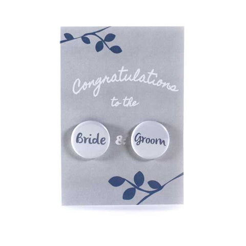 Wedding Congratulations - Button Greeting Card (Grey)
