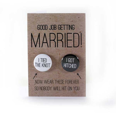 You Tied the Knot! - Button Greeting Card