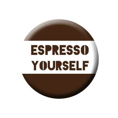 Espresso Yourself, Brown & White, Coffee Bean, Coffee Buttons Collection from People Power Press