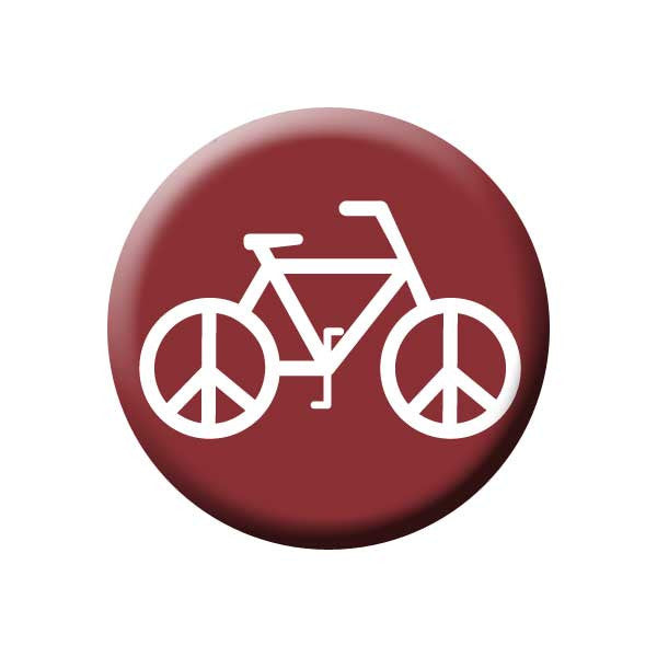 Peace on Wheels, Rust, Bicycle Buttons Collection from People Power Press