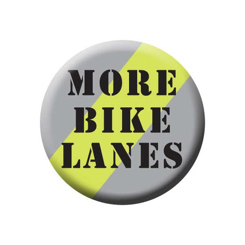 More Bike Lanes, Grey & Green, Bicycle Buttons Collection from People Power Press
