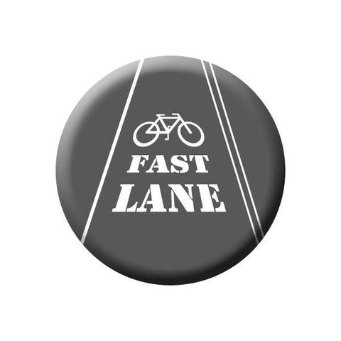Fast Lane, Bike Lane, Black & White, Bicycle Buttons Collection from People Power Press