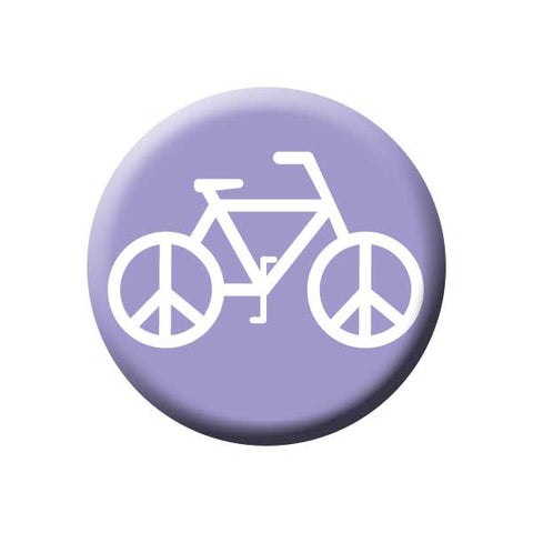Peace On Wheels, Peace Sign, Bicycle, Purple, Bicycle Buttons Collection from People Power Press