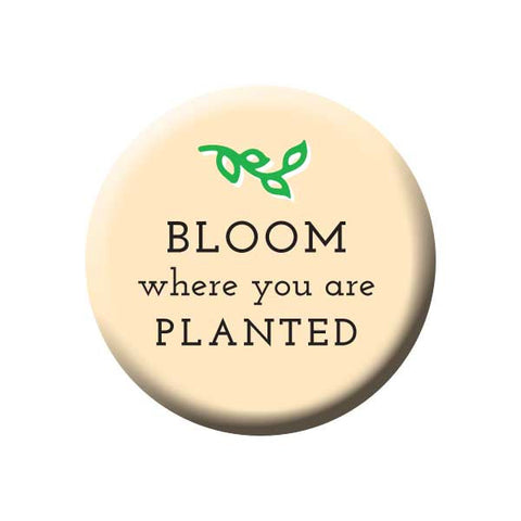 Bloom Where You Are Planted, Cream, Leaf, Earth Environment Buttons Collection from People Power Press