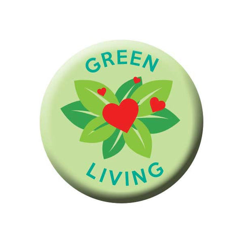 Green Living, Heart, Flower, Earth Environment Buttons Collection from People Power Press