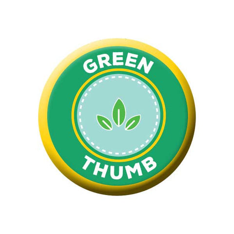 Green Thumb, Green & Yellow, Earth Environment Buttons Collection from People Power Press