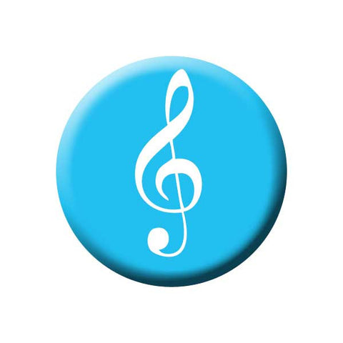 Treble Clef, Blue, Music Record Store Buttons Collection from People Power Press