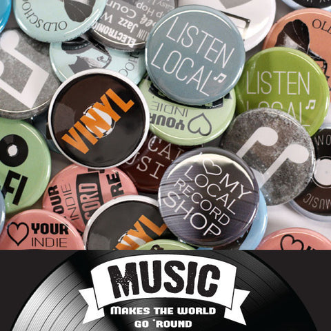Music Makes the World Go Round (Neutrals) Buttons