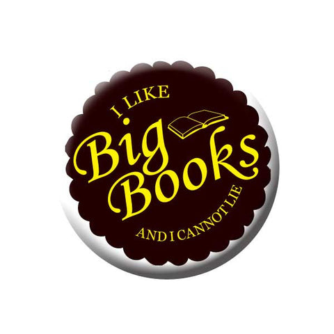 I Like Big Books And I Can Not Lie, Books, Yellow, Black, Reading Book Buttons Collection from People Power Press