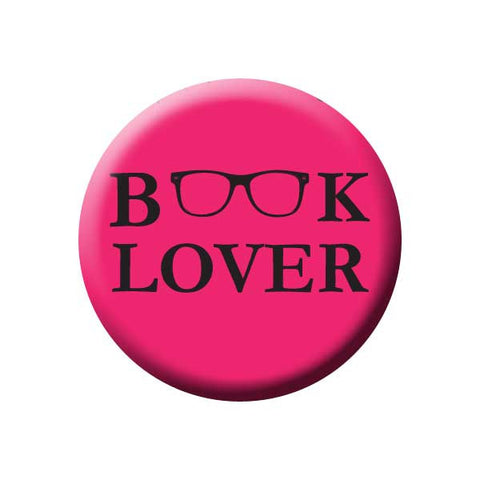 Book Lover, Glasses, Pink, Reading Book Buttons Collection from People Power Press
