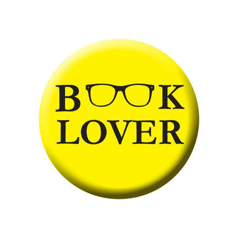 Book Lover, Reading Glasses, Yellow, Reading Book Buttons Collection from People Power Press
