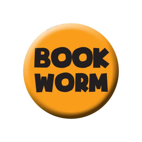 Book Worm, Orange, Reading Book Buttons Collection from People Power Press