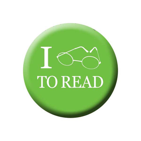 I Love To Read, Glasses, Green, Reading Book Buttons Collection from People Power Press