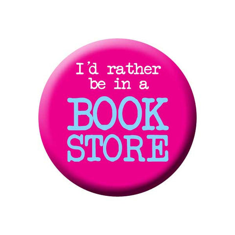 I'd Rather Be In A Book Store, Pink, Reading Book Buttons Collection from People Power Press