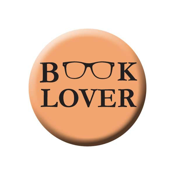 Book Lover, Reading Glasses, Peach, Reading Book Buttons Collection from People Power Press