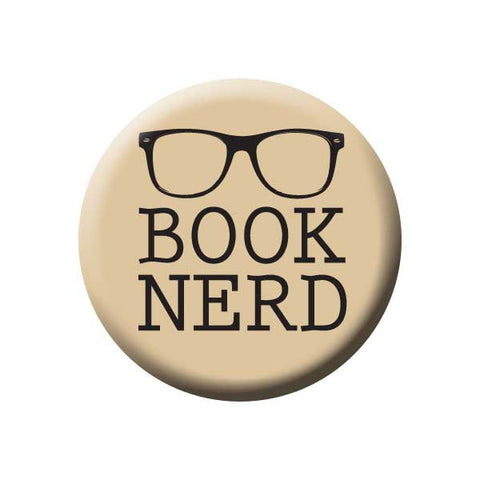 Book Nerd, Reading Glasses, Tan, Reading Book Buttons Collection from People Power Press