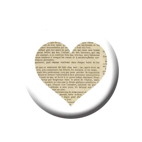 Book Page Heart, Reading Book Buttons Collection from People Power Press