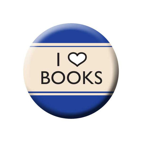 I Heart Books, I love Books, Blue, Reading Book Buttons Collection from People Power Press