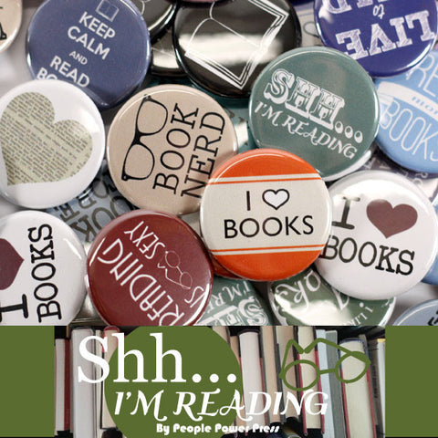 Shh I'm Reading! (Neutrals) Buttons