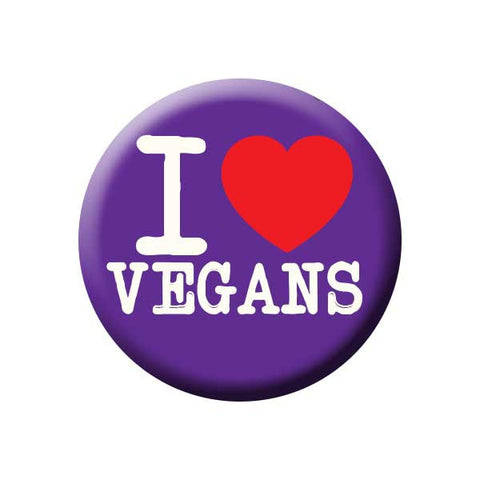 People I Love Vegans, I Heart Vegans, Purple, Power Press Vegetarian and Vegan Button Vegetarian Blue