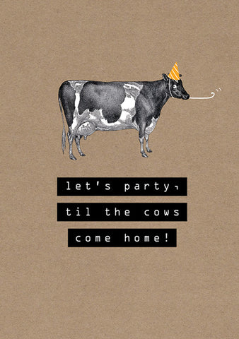 Rock On Party Cows Funny Card