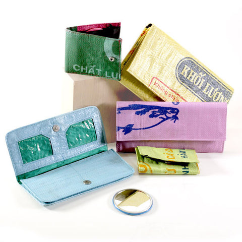 Recycled Rice Bag Wallets - Basura Recycled Rice Bags
