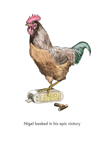 Clever Rooster Humour Card