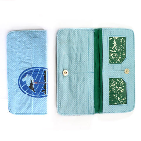 Rounded Edge Long Recycled Rice Bag Wallet