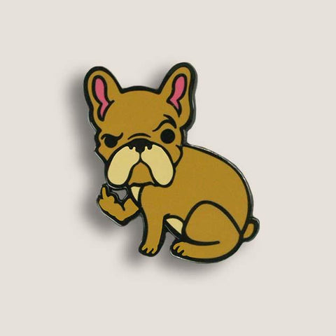 Rude Frenchie Small Enamel Pins
