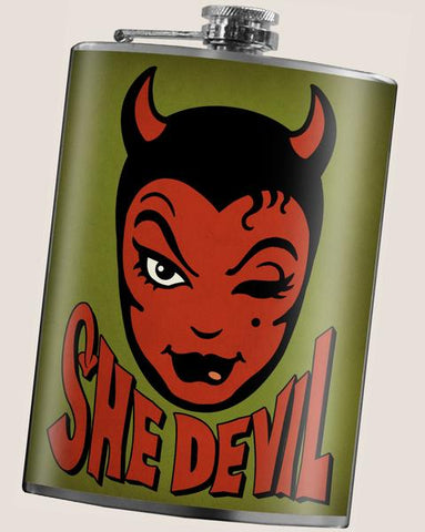 She Devil Flask, 8 oz. with Locking Cap