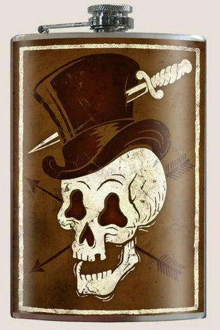 Skull Hat Flask Made from 100% Lead-Free, Food-Grade Stainless Steel