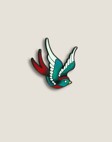 Beautiful Swallow Enamel Pin, Hand Designed