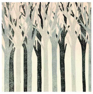 Trees Illustration Blank Greeting Card