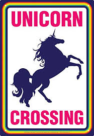 Unicorn Crossing Aquarius Metal Sign