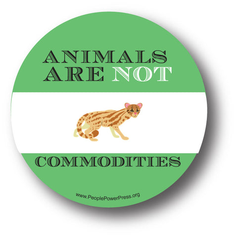Animals Are Not Commodities Cat Button