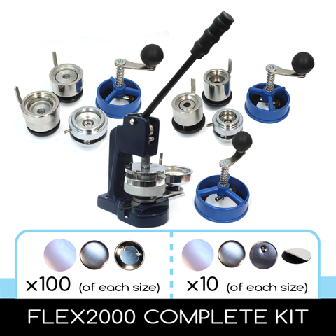 Flex2000 Multiple sizes button making machine complete kit 1 inch 1.5 inch 2.25 inch