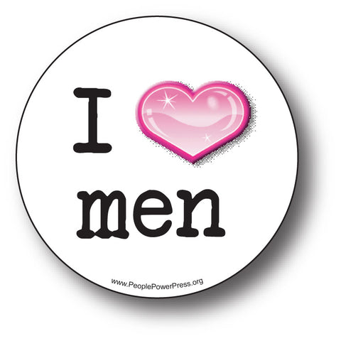 I heart Men - Queer Button