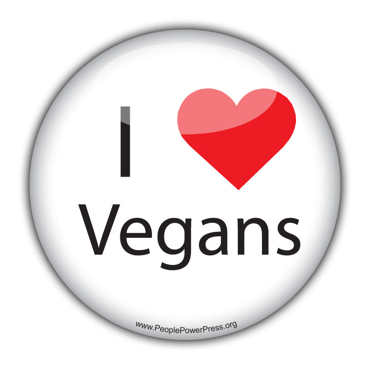 I Heart Vegans - Vegan & Vegetarian Button