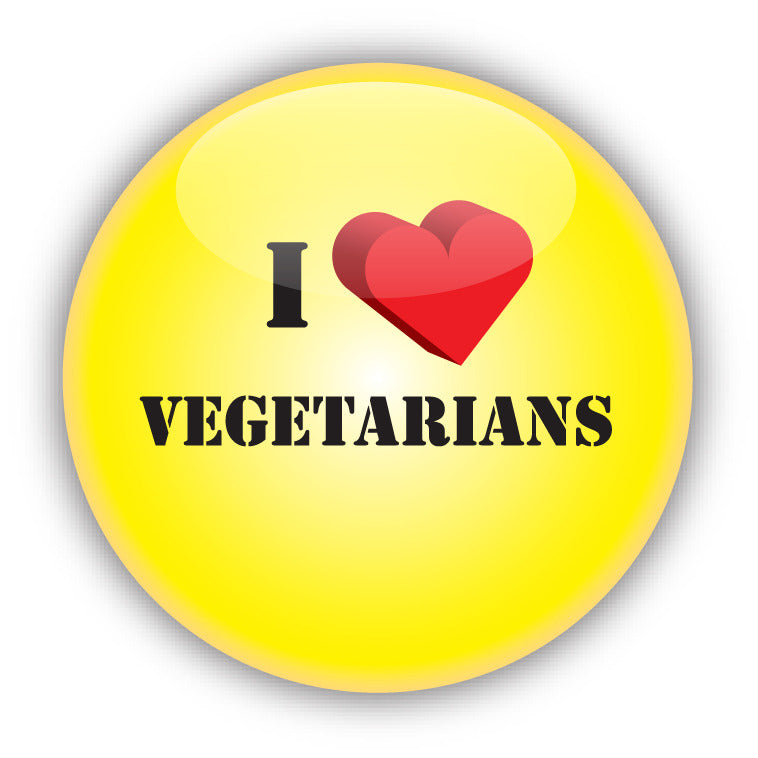 I heart Vegetarians - Vegetarian Button