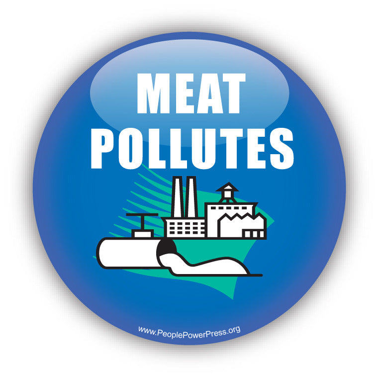 Meat Pollutes - Vegetarian Button
