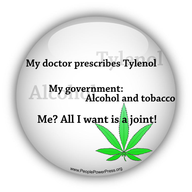 My Doctor Prescribes Tylenol. My Government: Alcohol and Tobacco. Me? All I want is a Joint! - White - Quality of Life