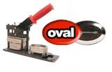Oval Badge Press, 1-3/4" x 2-3/4" pin machine & press