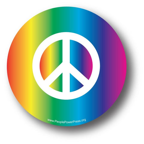 Peace Button - Rainbow button design
