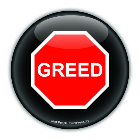 Stop Greed - Peace Button