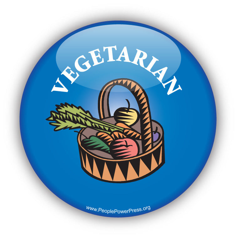 Vegetarian Button - Blue