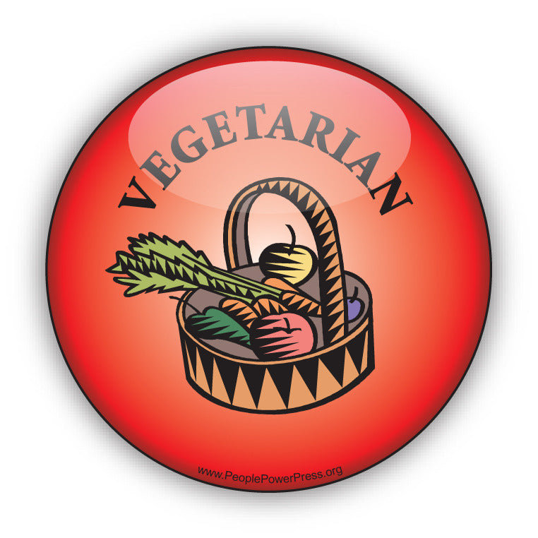 Vegetarian Button - Red